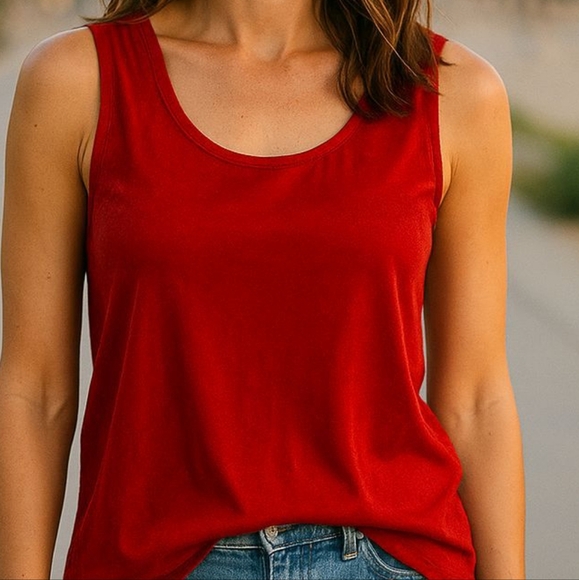 Valerie Stevens Tops - Valerie Stevens - Red Velvet Tank top, Size Medium W/ Pit To Pit Of 38",...